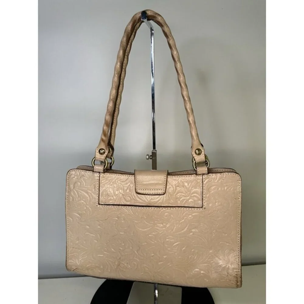 Patricia Nash Rienzo Satchel Tooled Leather Purse - Light Pink Pre-owned - Picture 4 of 12